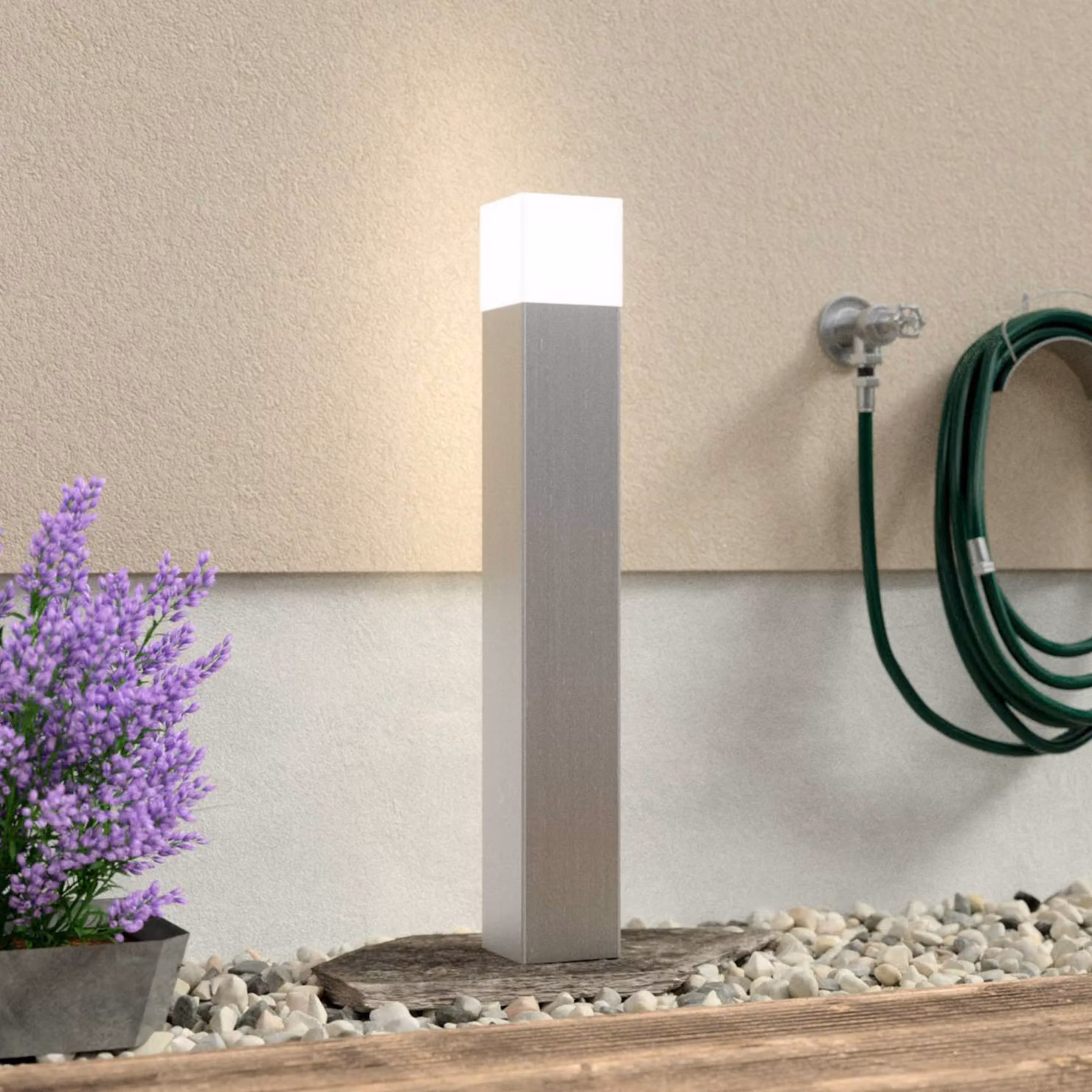 LCD Lampione Linus in acciaio inox, Alluminio / Grigio / Zincato, Acciaio Inox, Moderno