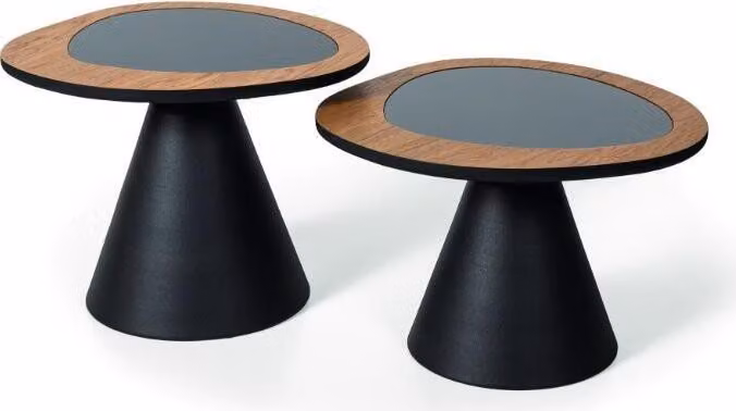 Designer Couchtisch Set 2x Tisch Wohnzimmer Stil Schwarzer 2tlg. Möbel