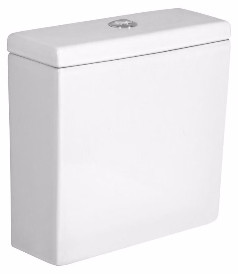 LEON Cassetta di scarico in Vetroceramica per WC combinato, bianco