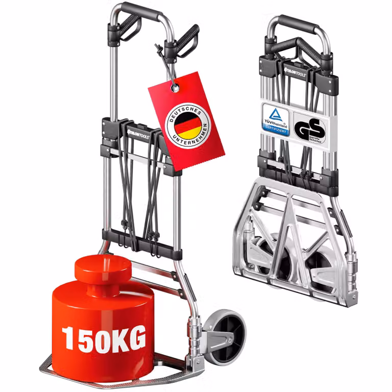 ATHLON TOOLS Carrello a sacco pieghevole in alluminio, per carichi pesanti - argento