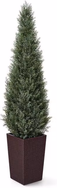 Pianta di Cedro Artificiale Grande 150 cm in Vaso Conico Mocha - Resistente ai Raggi UV, Pianta Artificiale Simile a quella Reale - Decorazione Interna e Esterna per Salotto Giardino Arredamento Casa, VN155