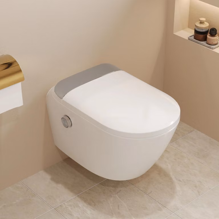 Kit WC con funzione bidet - Modello DV-1S0205-CF - Funzione bidet - Materiale: Vetroceramica - Scarico a sifone - Doppio scarico - Capacità del serbatoio: 4,8 litri - Include struttura di montaggio