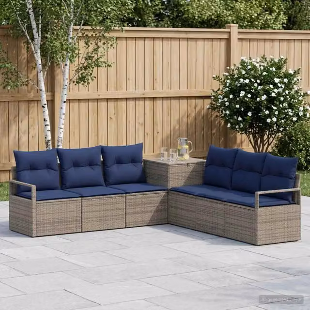 Set di divani 7 pz Grigio e Blu Navy 120 x 62 x 69 cm. 3448725