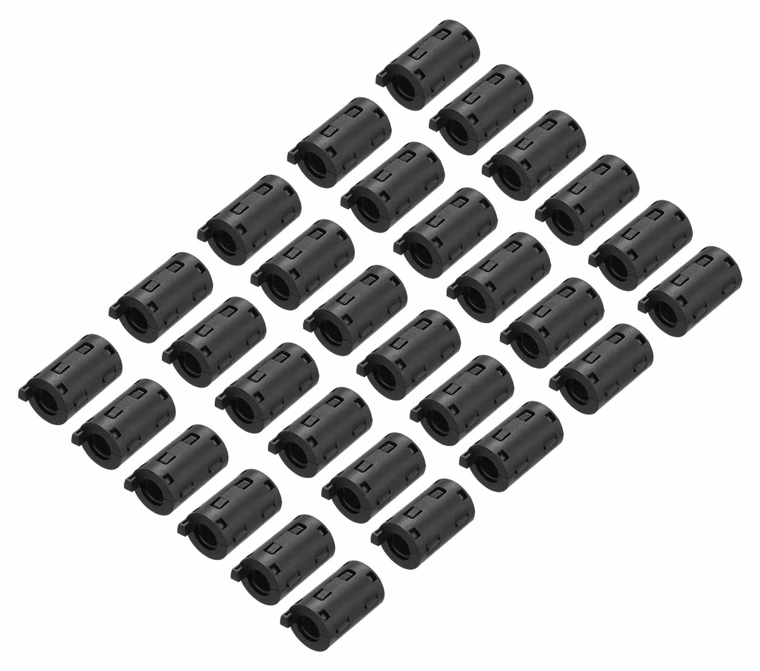 Clip per cavi a anello ferromagnetico, diametro interno 11 mm, confezione da 30 pezzi, colore nero