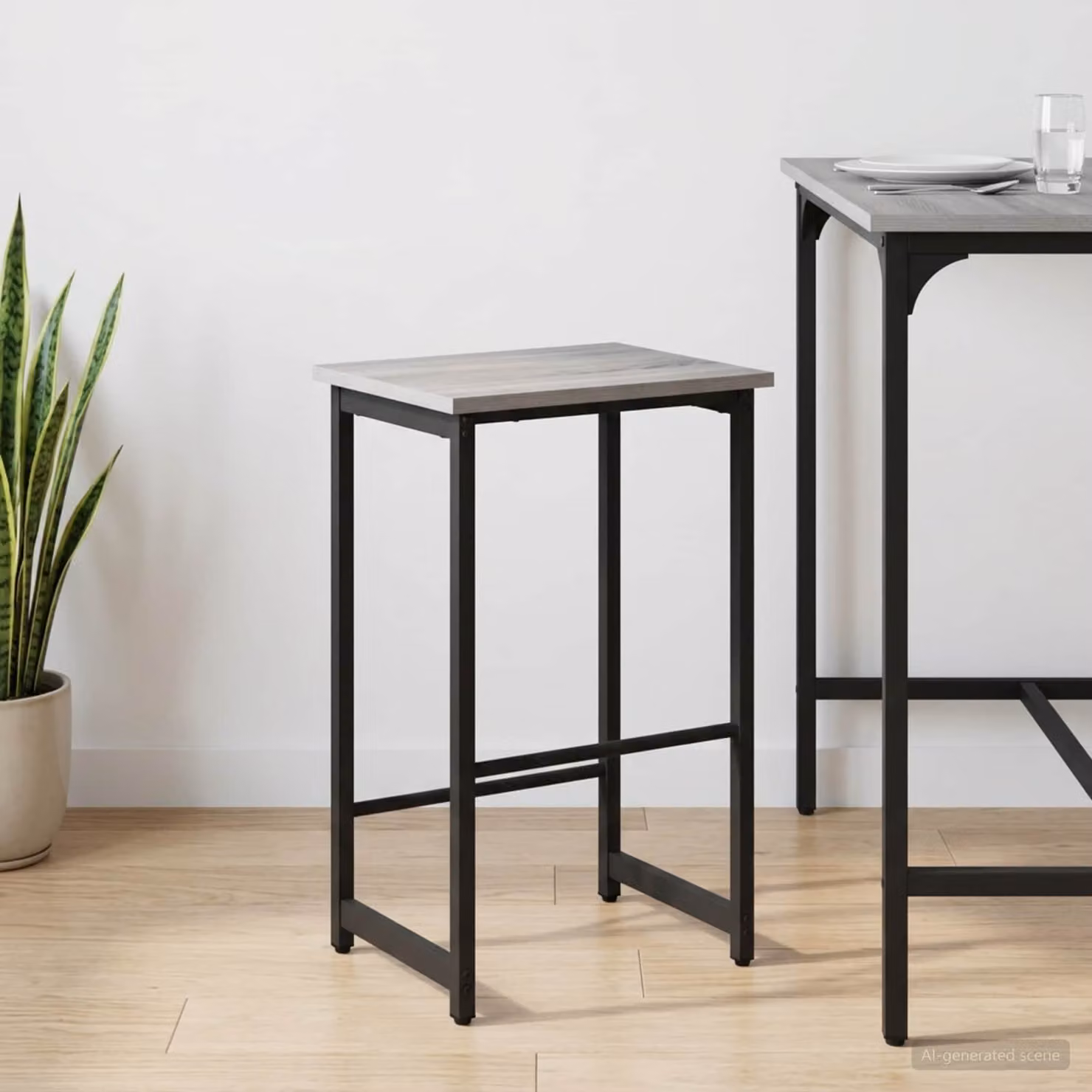 Sgabello da bar vidaXL Sonoma grigio L/P/H: 40 x 32 x 64 cm