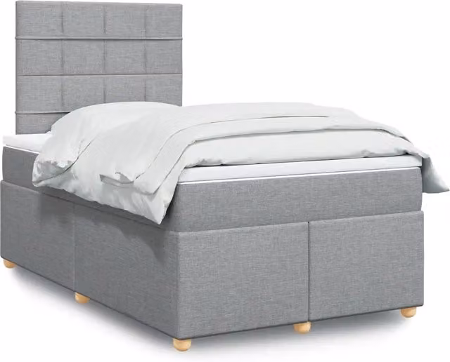 Letto Ibrido Moderno vidaXL con Struttura in Legno di Pino e Materasso Grigio e Bianco L/P/H: 120 x 200 cm