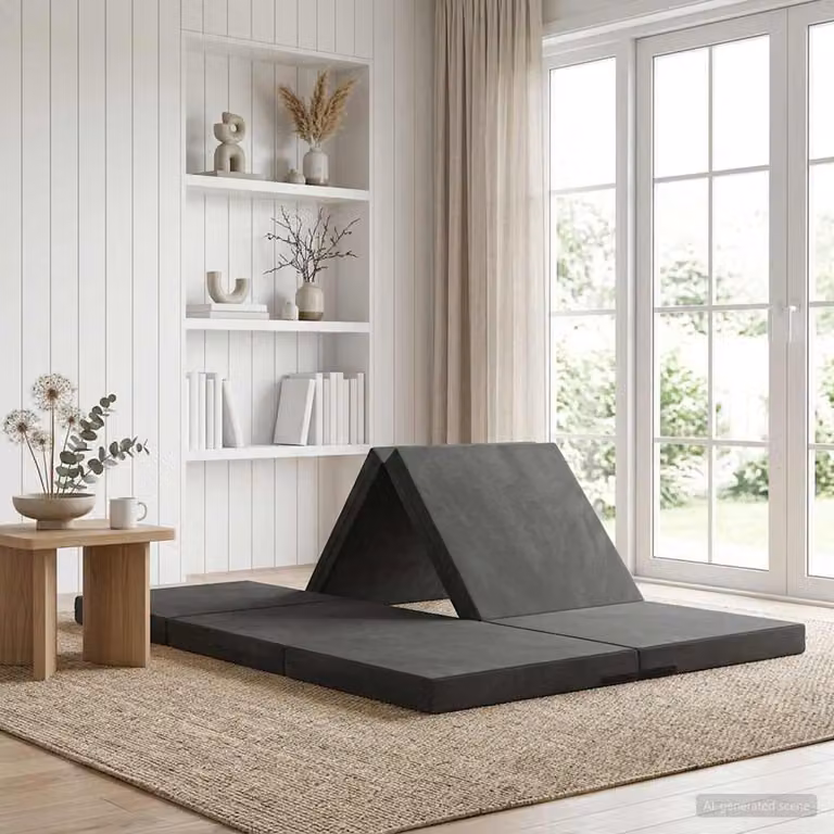 vidaXL Divano Letto Pieghevole in Velluto Grigio per Soggiorno e Camera da Letto L: 140 cm, P: 67 cm