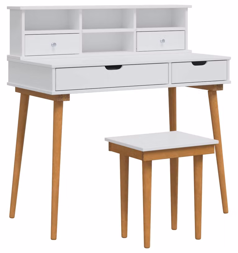 Set da trucco FAUSKE, 3 pezzi, bianco, 100 x 50 x 103,5 cm