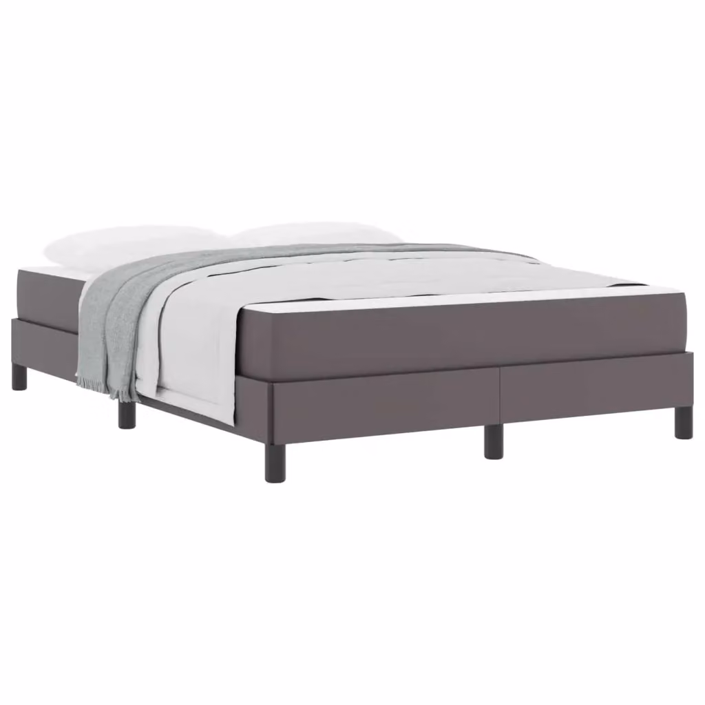 vidaXL Letto Moderno con Materasso Ibrido in Tessuto Grigio L: 140 cm, P: 190 cm, H: 280 cm – 2