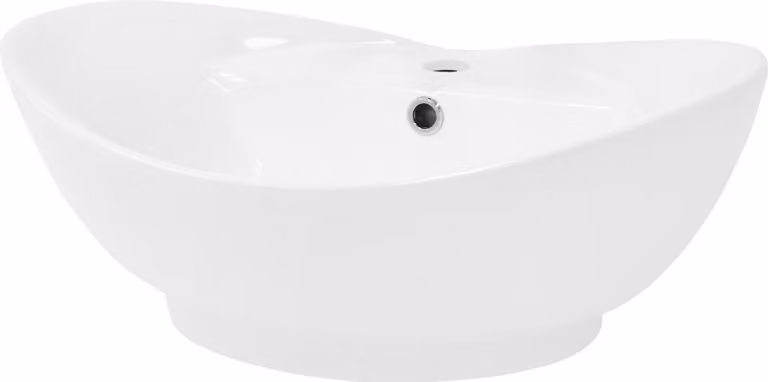 LuxeBath lavabo Lavabo da appoggio ovale, 59x39,5x20,5 cm, bianco, Vetroceramica