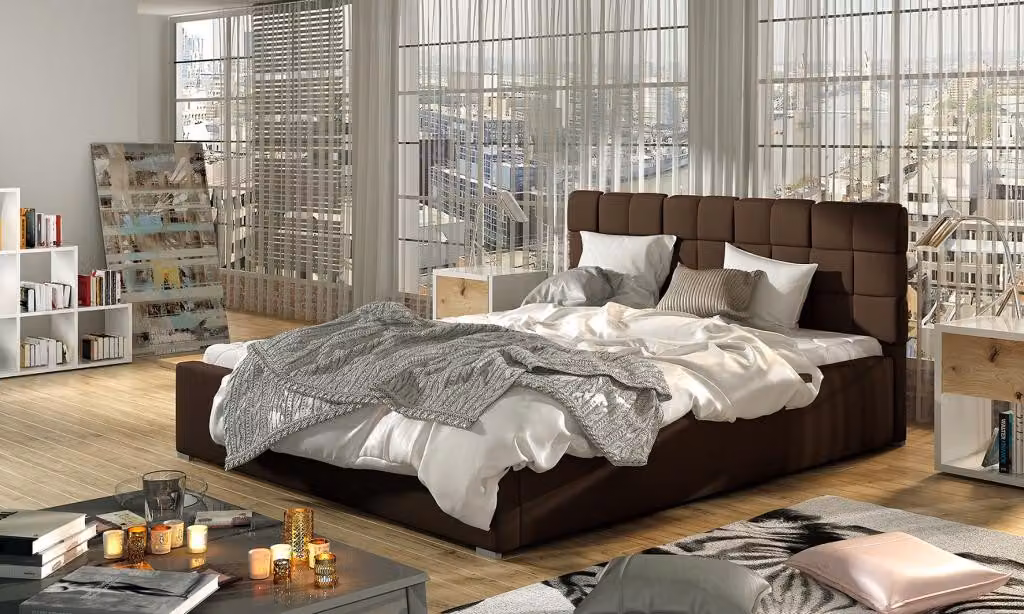 Designer Bett Schlafzimmer Betten Textil Hotel Luxus Polster 180x200cm Stoff