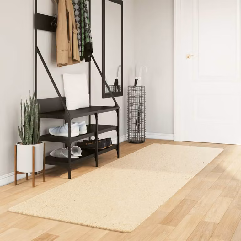 Tappeto a pelo corto vidaXL HUARTE beige, morbido e lavabile, antiscivolo e adatto a riscaldamento a pavimento, L: 80 cm x P: 250 cm
