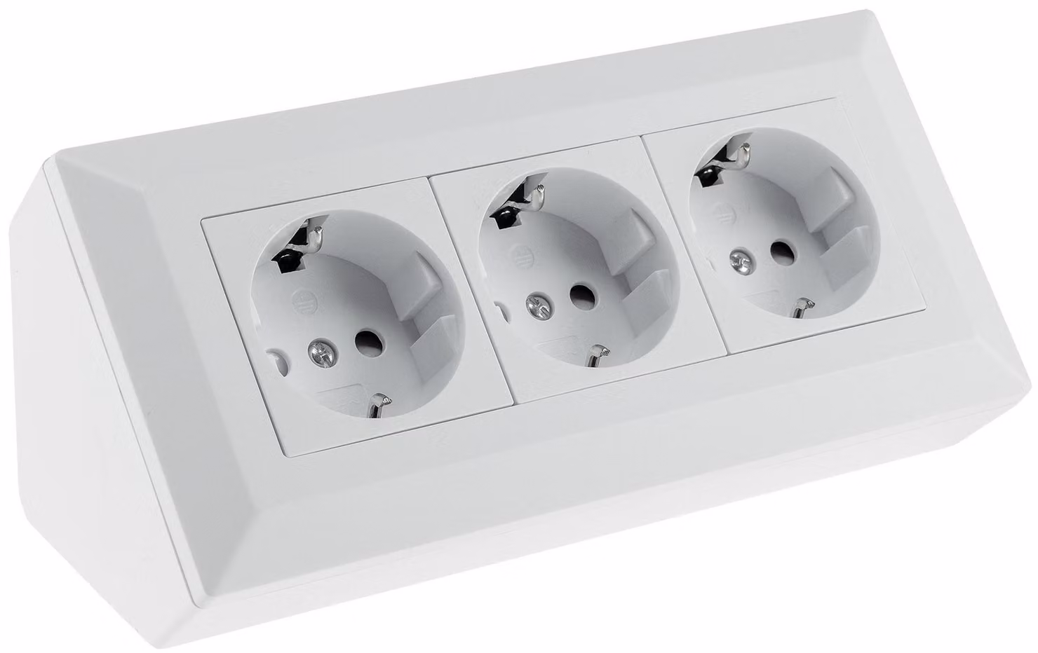 Blocco prese a 3 vie ChiliTec, bianco opaco 250V~/ 16A, montaggio a parete