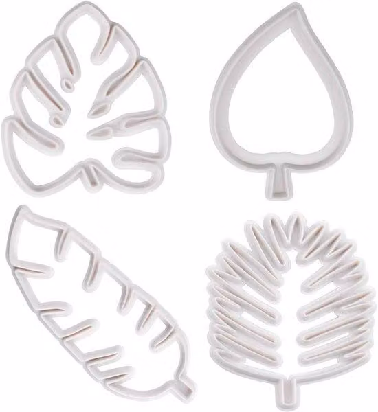 Set di spatole da cucina a forma di foglia, 4 pezzi, plastica, fai da te