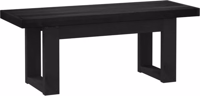 Panchina da pranzo Noain in legno di pino nero stile rustico L 120 x P 41 x H 45 cm – 1