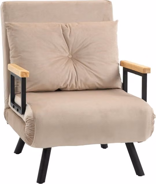 Sedia Letto Convertibile 4 in 1 con Schienale Regolabile ¨C Minimal ¨C 63x73x81 cm Beige