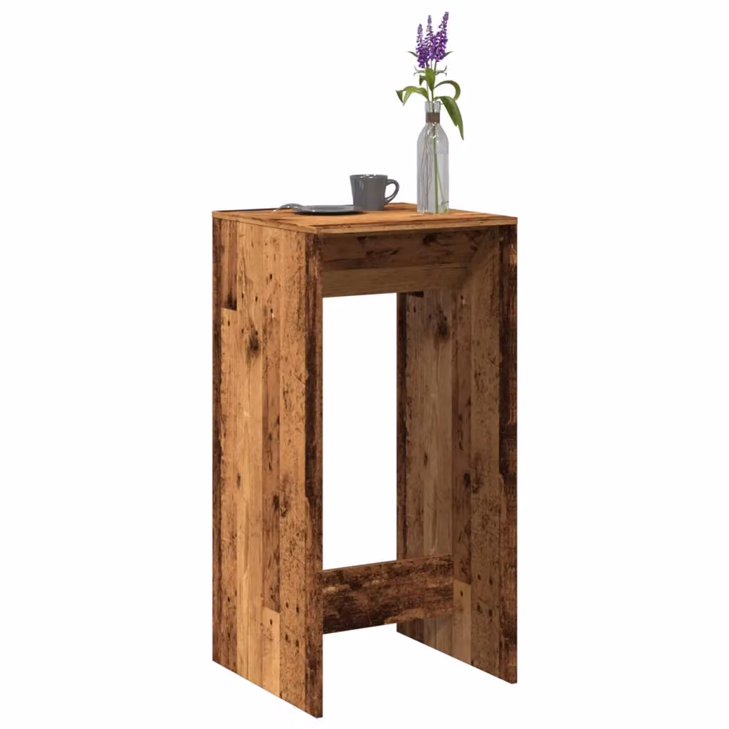vidaXL Tavolo da Bar in Legno Antico Marrone L/P/H: 50 x 50 x 103,5 cm