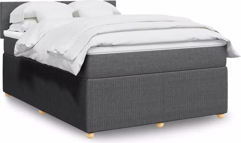 Maison Exclusive - Giroletto a Molle con Materasso Grigio Scuro 140x190 cm Tessuto