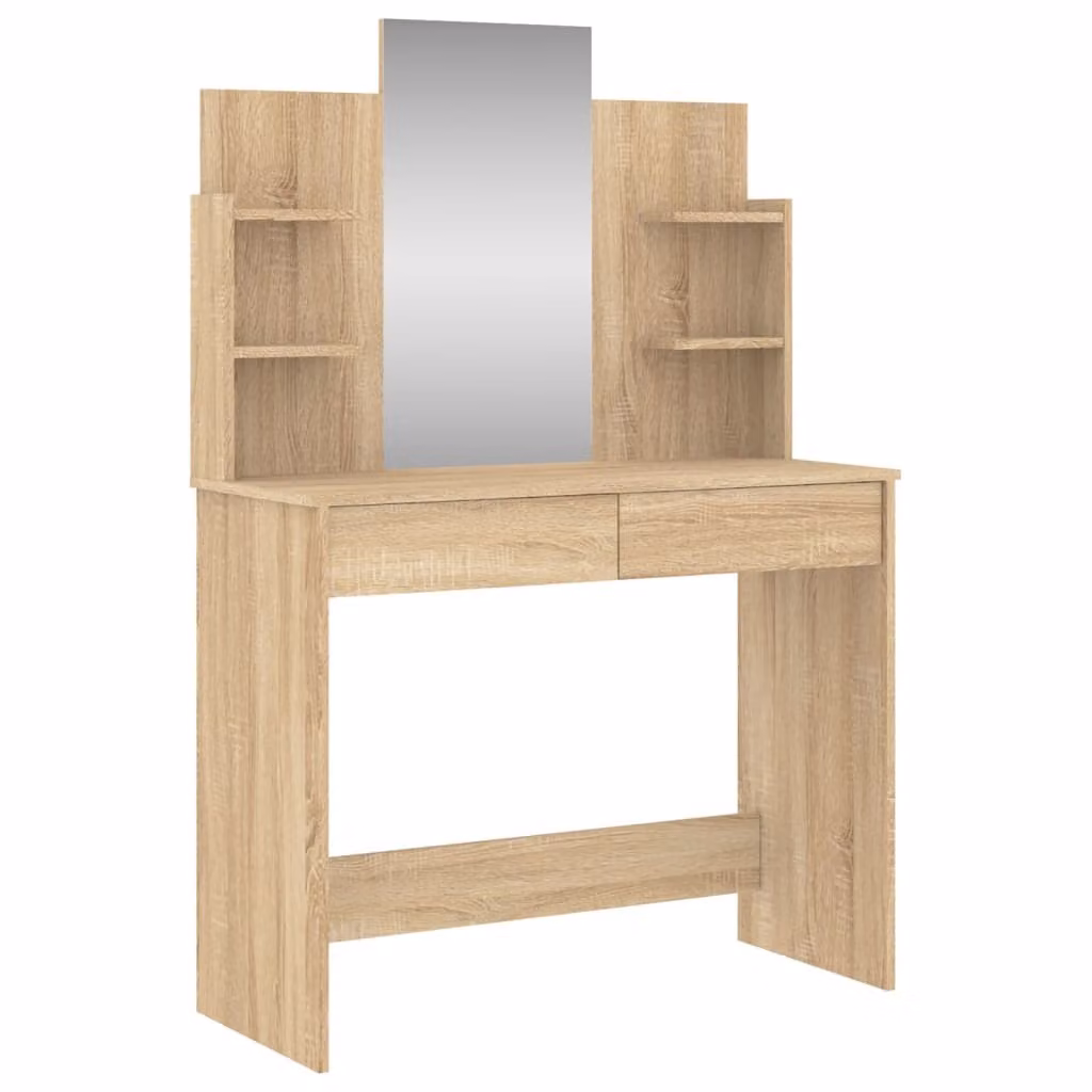 Toeletta con Specchio Rovere Sonoma 96x39x142 cm