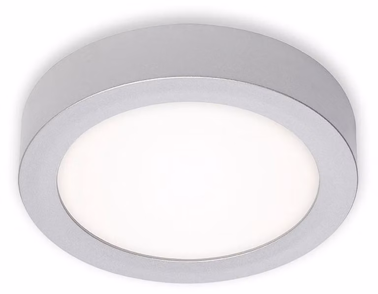 BRILONER FIRE Plafoniera LED, luce bianca neutra, design piatto, colore argento, 17 x 3,2 cm