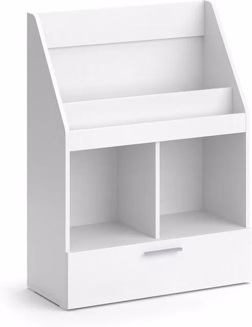 Libreria Vicco Bianco con pannello posteriore, design minimalista, L: 72 cm, H: 96,2 cm – 1