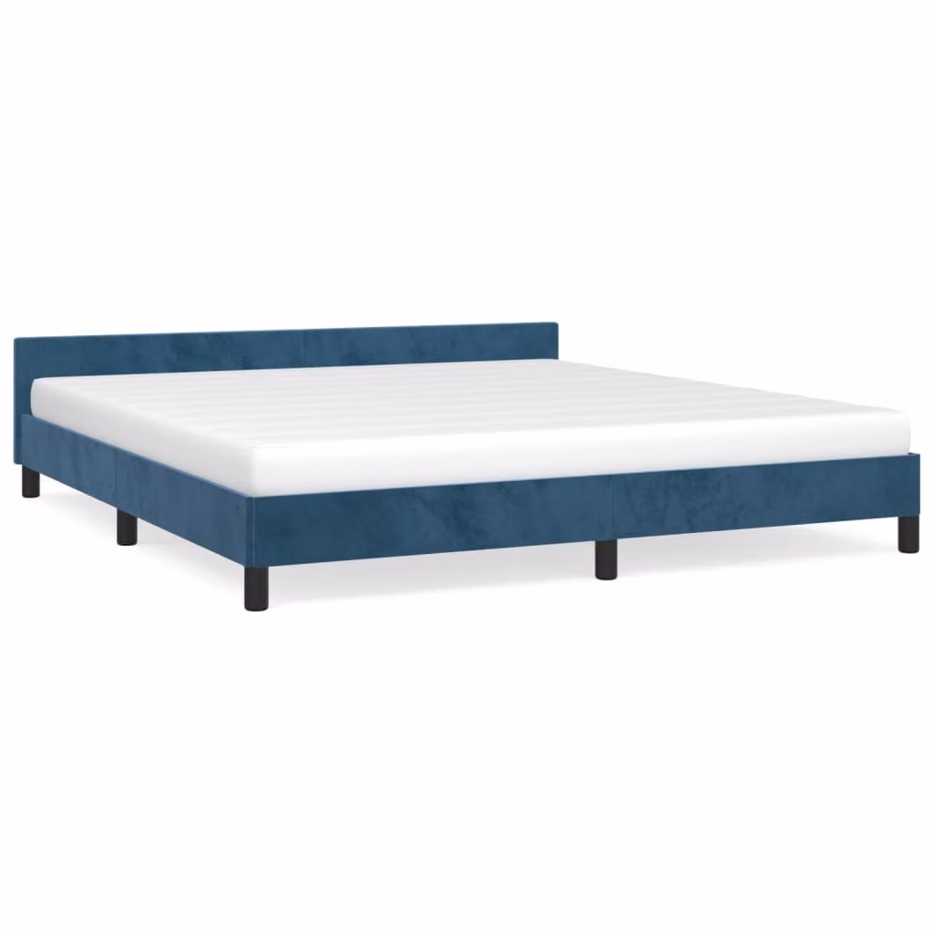 Giroletto senza Materasso Blu Scuro 160x200 cm in Velluto
