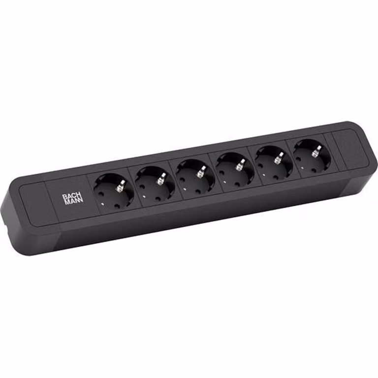 Bachmann PRIMO 2 - Steckdosenleiste - Ausgangsanschlüsse: 6 (6 x Spannung) - 2 m - Schwarz