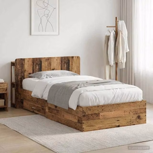 Telaio del letto con storage Legno antico 90 x 190 cm 3433713
