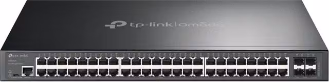 Switch Managed TP-Link 48 Porte Gigabit con 4 Porte 10GE SFP+ e 40 Porte PoE+ ed 8 Porte PoE++ RJ45 Nero