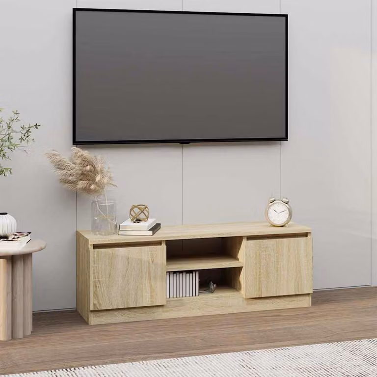 vidaXL Mobile Porta TV con Anta in Rovere Sonoma, Colore Marrone/Beige, L 102 cm x P 30 cm x H 36 cm