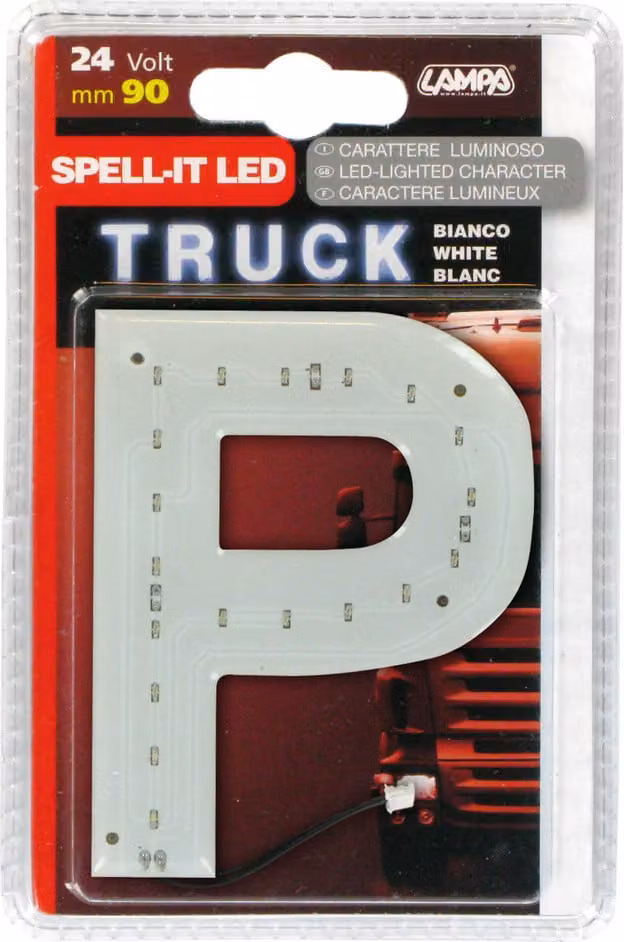 Lettera adesiva "Lampa" LED SMD, bianca, diametro 90 mm, 24 V, dimmerabile, per uso esterno