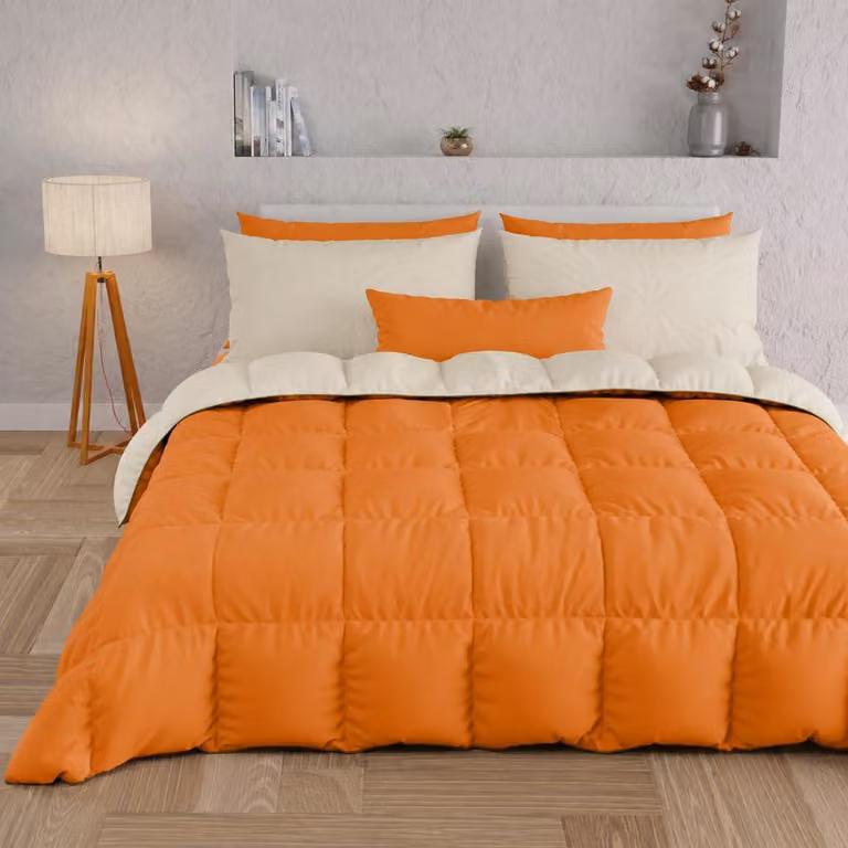 Coperta invernale, dimensioni 240x260 cm, color arancio crema, ipoallergenica, peso 300 g/m²