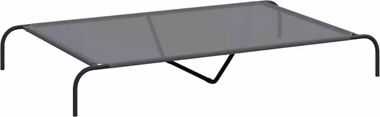 Cuccia per Cani Rialzata Grigia 150x90x20cm Textilene e Acciaio