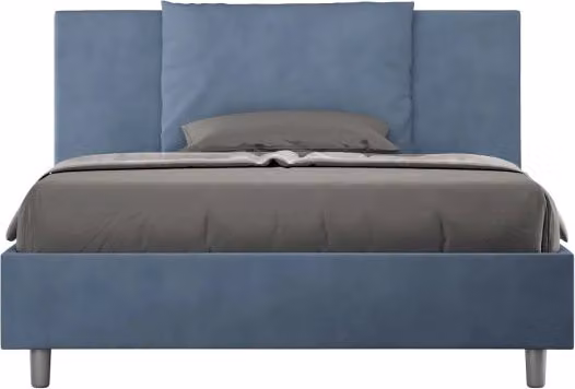 Letto matrimoniale francese Ityhome Antea con contenitore in microfibra blu L/P/H: 140 x 190 x 155 cm – 1