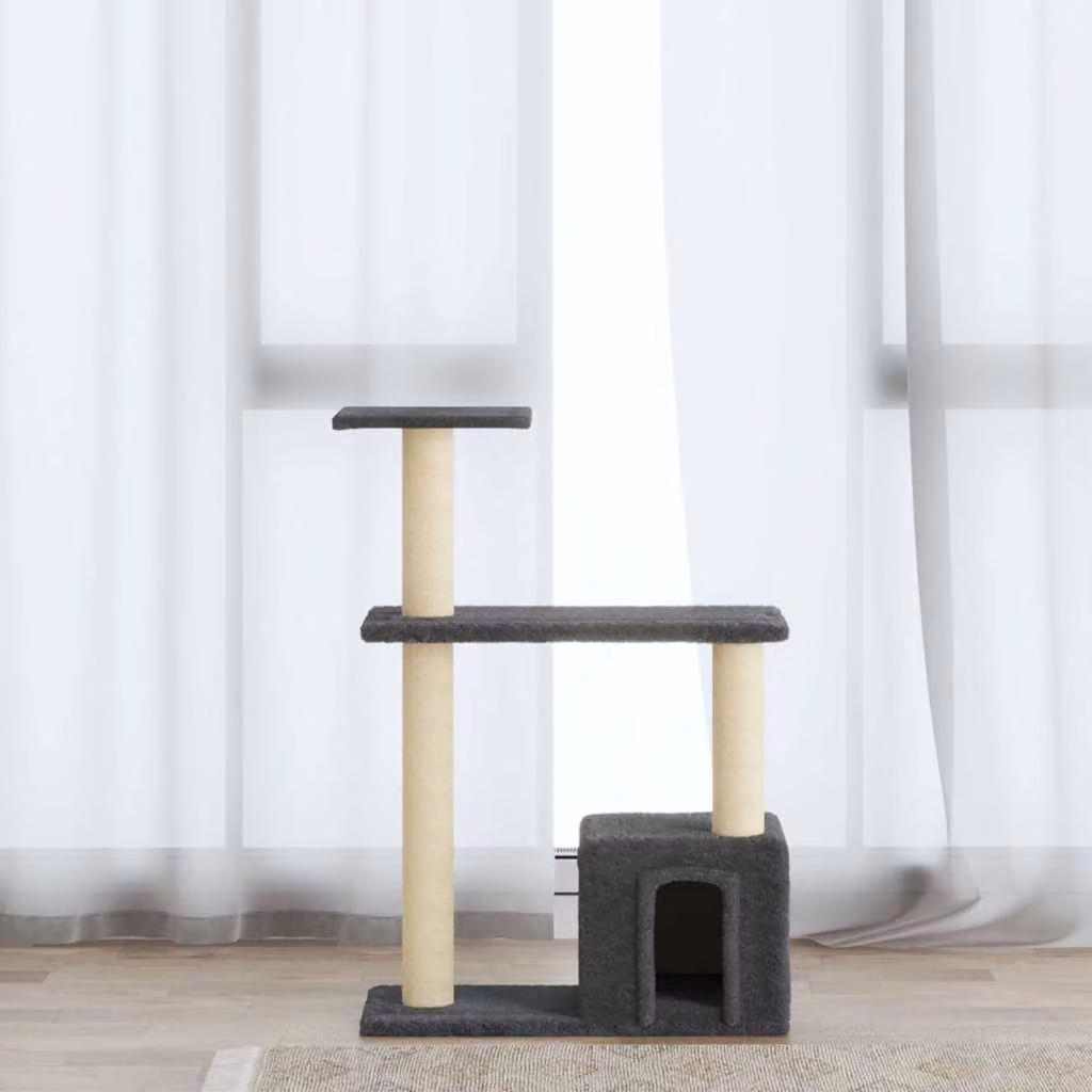 vidaXL Albero per Gatti con Tiragraffi in Sisal Grigio Altezza: 70 cm