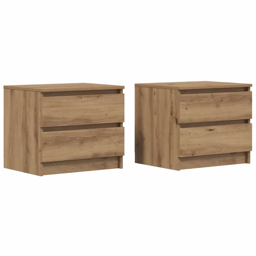 Set di 2 comodini Design Mania in legno multistrato color rovere, stile industrial, L 50 cm x P 40 cm x H 43,5 cm – 2