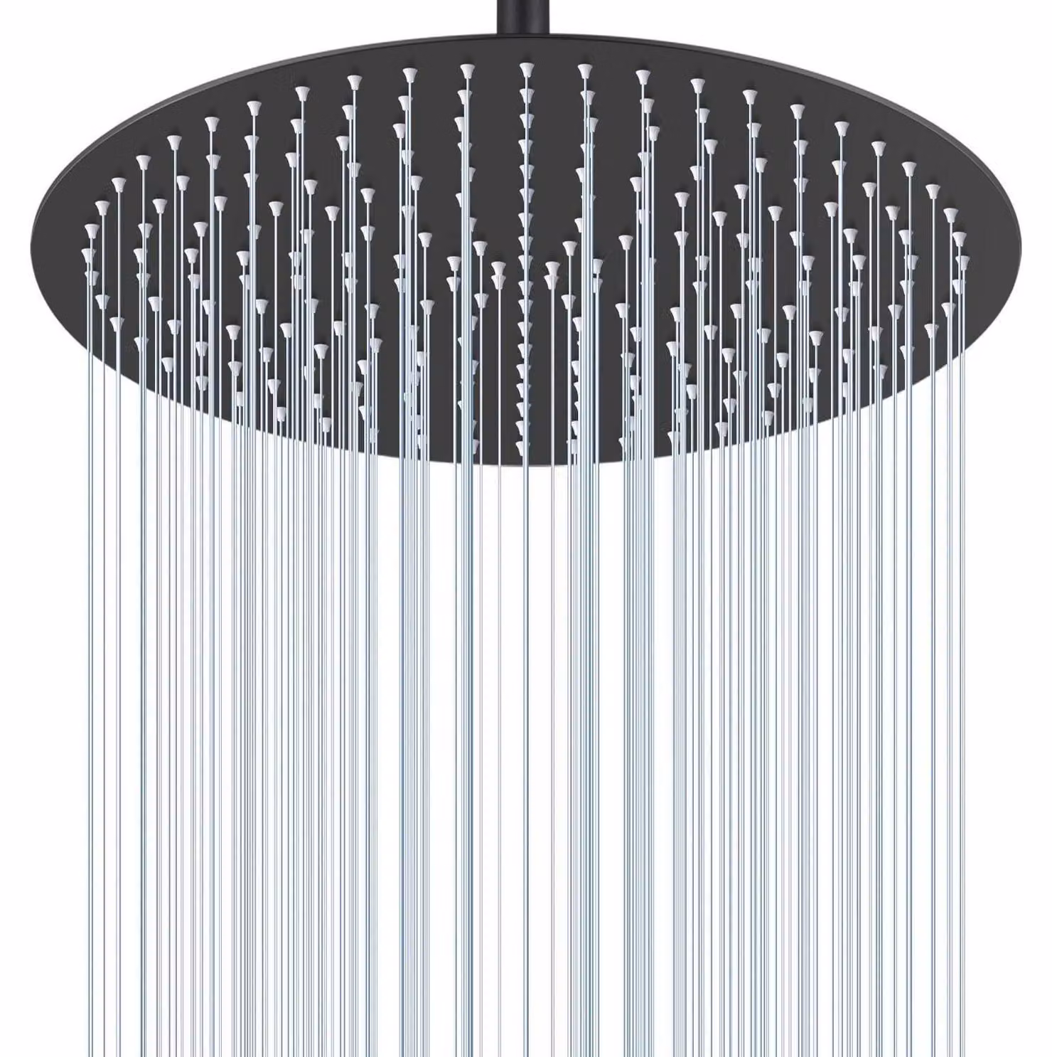 Doccia a soffitto Regendusche, diametro 40 cm, rotonda, nera, in acciaio inossidabile 304, montaggio a soffitto, 230 ugelli, a risparmio idrico