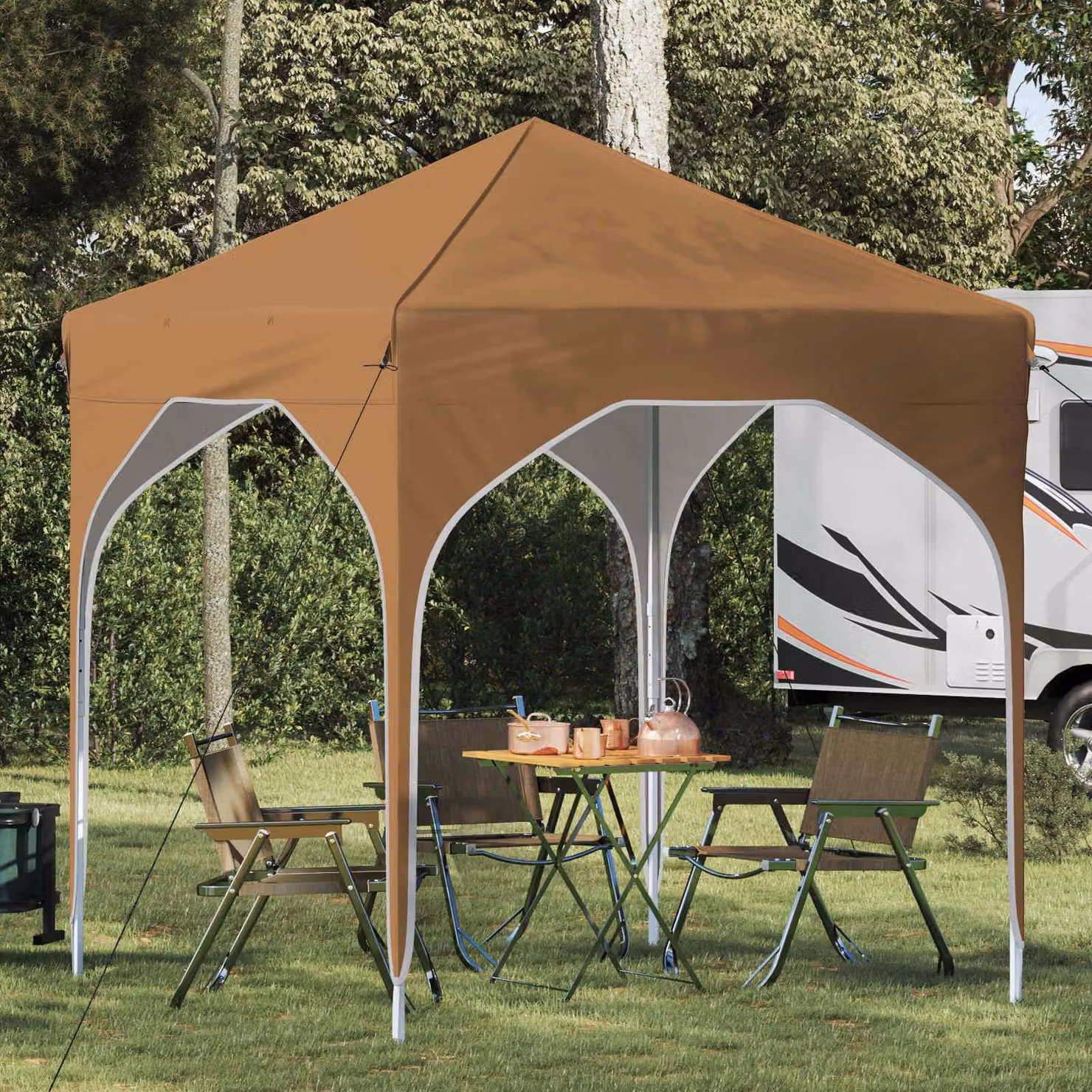 Maison Exclusive - Tenda pop-up per feste, 194 x 194 x 245 cm, color beige