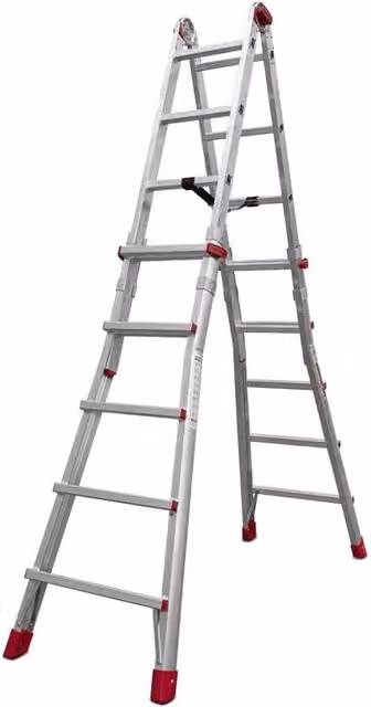 Scala Telescopica Professionale Faraone in Alluminio Argento