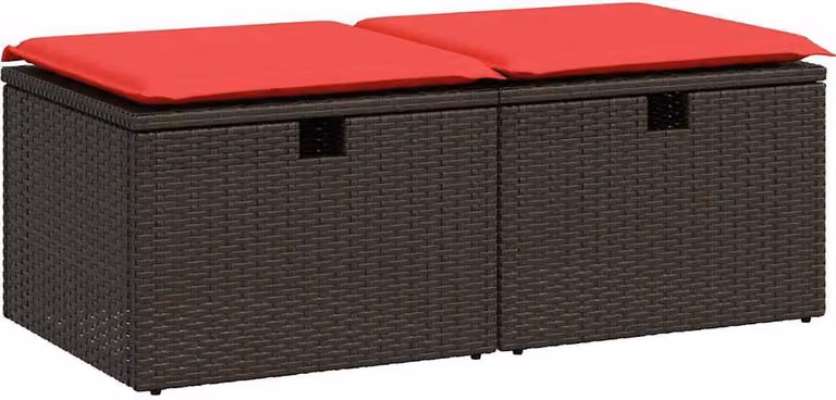 Set Divano Giardino 4 pz con Cuscini Marrone Polyrattan Acacia