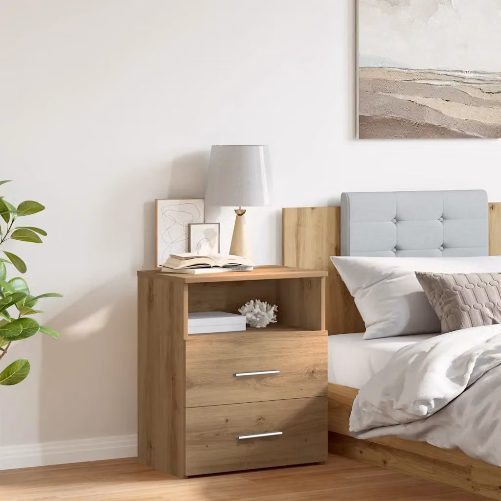 Comodino moderno vidaXL in legno marrone da appendere alla parete L: 50 cm, P: 32 cm, H: 60 cm