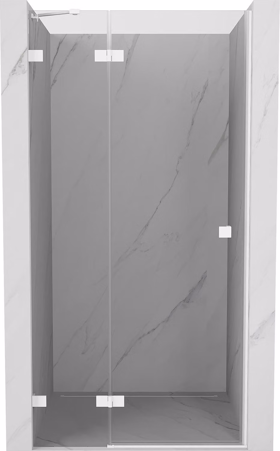 Mexen Lunar porta doccia a battente sinistra 85 cm, trasparente, bianco - 834-085-000-20-00-L