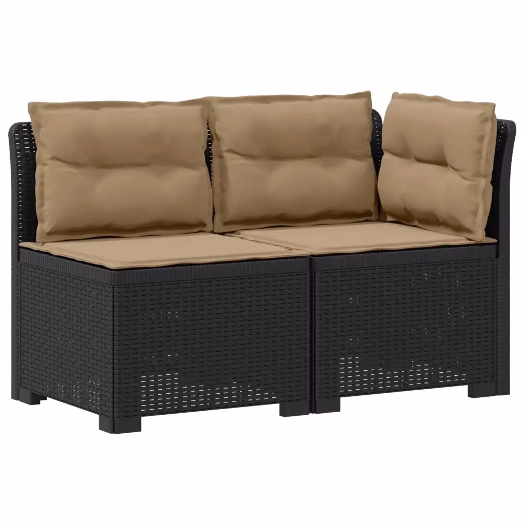 Divano da esterno a 2 posti con cuscini in stile rattan moderno colore antracite per giardino e terrazzo – 2