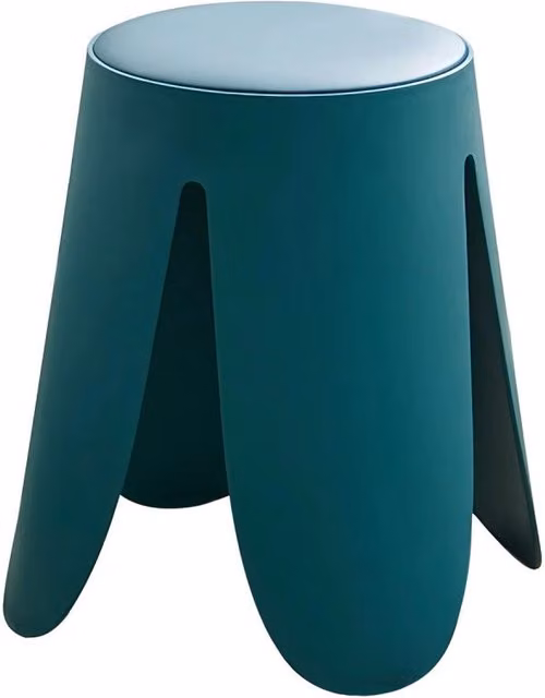 Set di 6 Sgabelli Johnny In Pp+pu Blu Ottanio Ø 45x H45 Cm