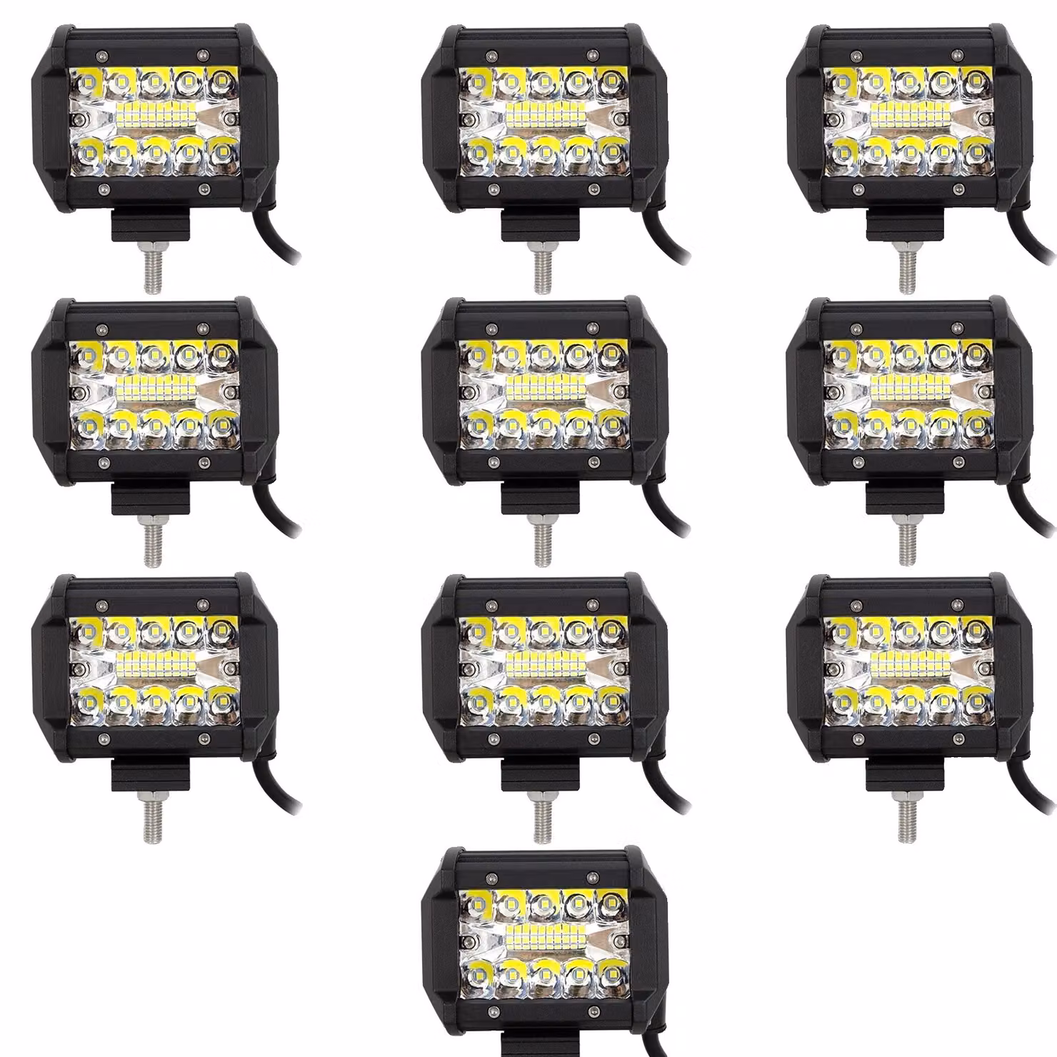 Luce da lavoro a LED, luminosità 60W, impermeabile IP67, universale, 10 faretti