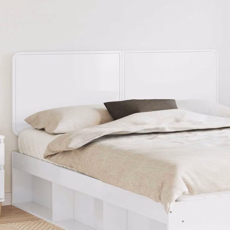 Testiera per letto moderna vidaXL in legno ingegnerizzato bianco lucido