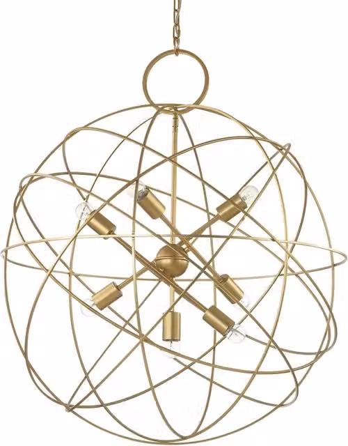 Sospensione Moderna Ideal Lux Konse in Metallo Oro con 7 Luci E27 – 1