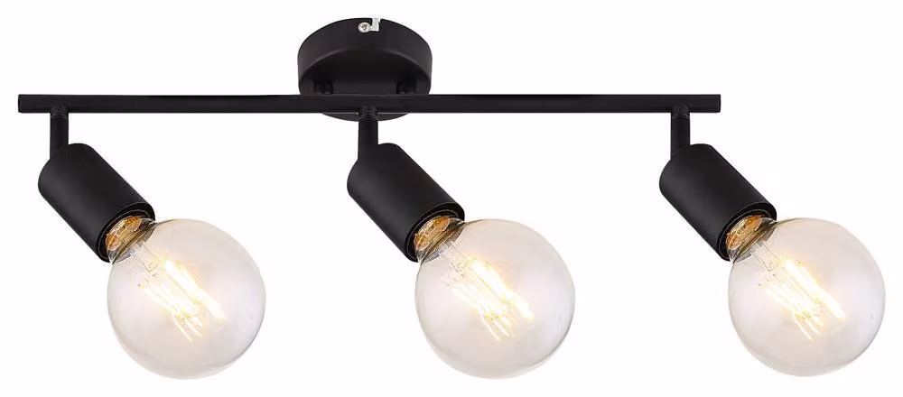 Lampada da soffitto industriale E27 3x40W nero opaco 3988 Lamar Rabalux