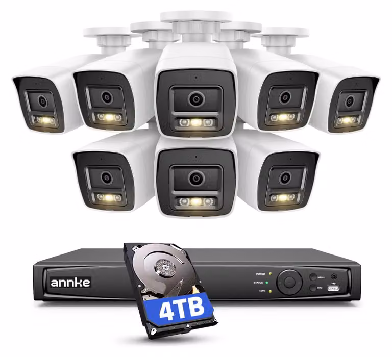 Kit di telecamere di sicurezza a 16 canali - 12MP UHD - 4TB di capacità di archiviazione - Grado di protezione IP67 (resistente all'acqua) - Per uso esterno