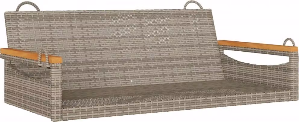 Panchina Dondolo Grigia 109x62x40 cm in Polyrattan